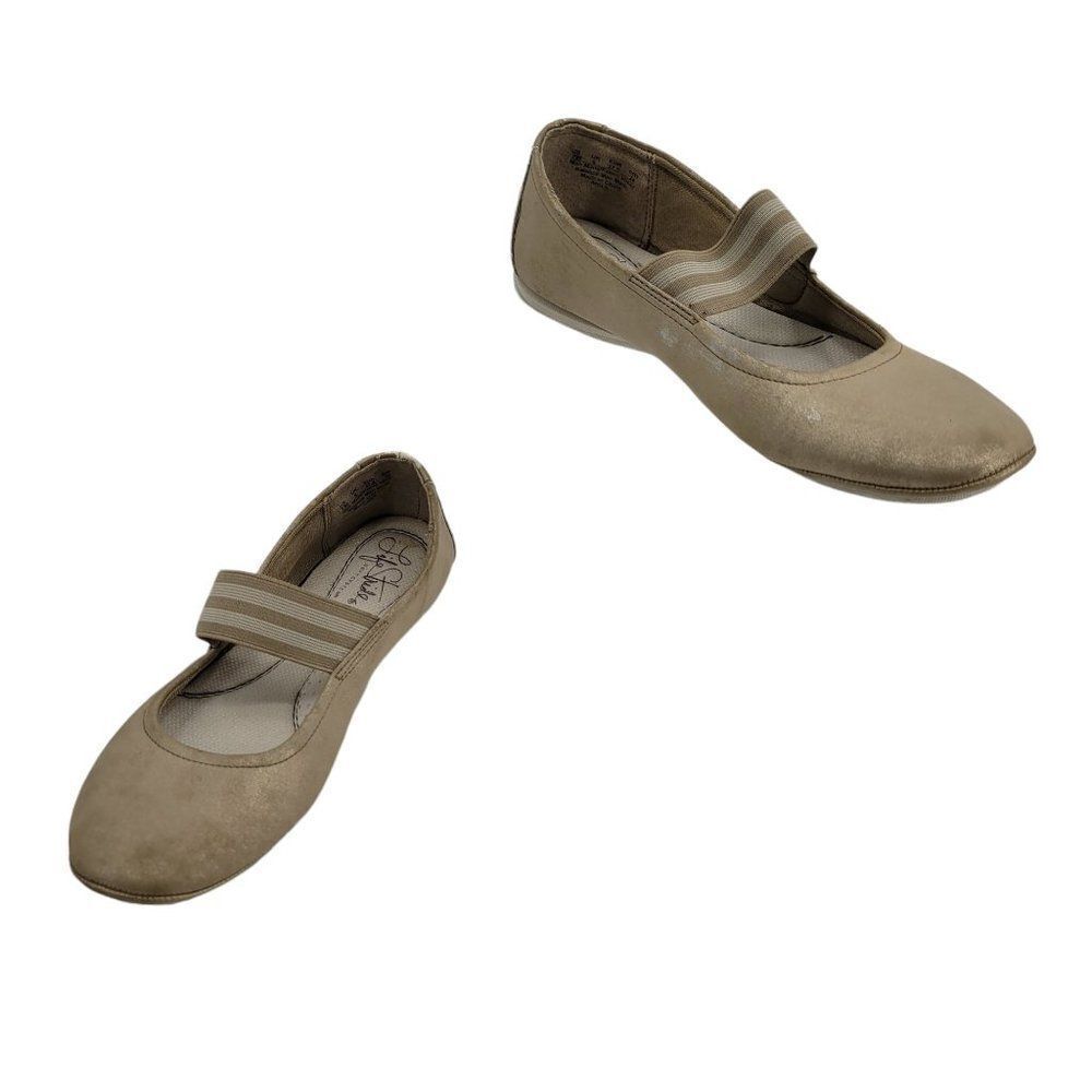 Life Stride Women Shoes Aries Faux Leather Metallic Mary Jane Ballet Flats‎ Sz 7
